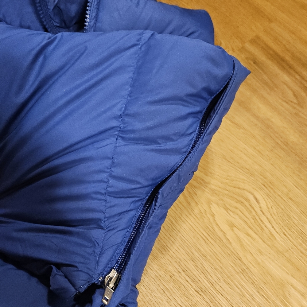 LANDS END 70% DOWN Kids Blue Puffer Winter Coat VEST CONVERTIBLE 14-16 L XL - Picture 6 of 8